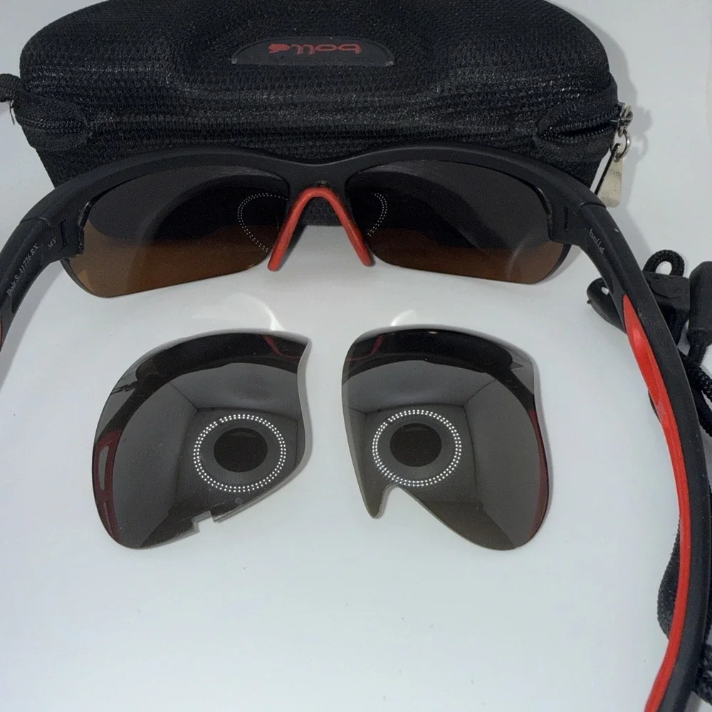 Bolle Bolt 2.0 Sport754 Photochromic Genuine OOS Black/Red Sunglasses,Case&Strap